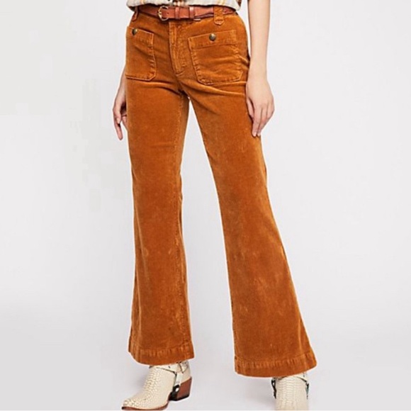 NWT Free People Hip-Hugging Flared Corduroy Pants (Size 2) - Picture 7 of 11